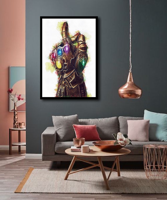 Marvel Retro Infinity Gauntlet Poster 24x36 Inches – Avengers Comics Art Print Reproduction, 4355
