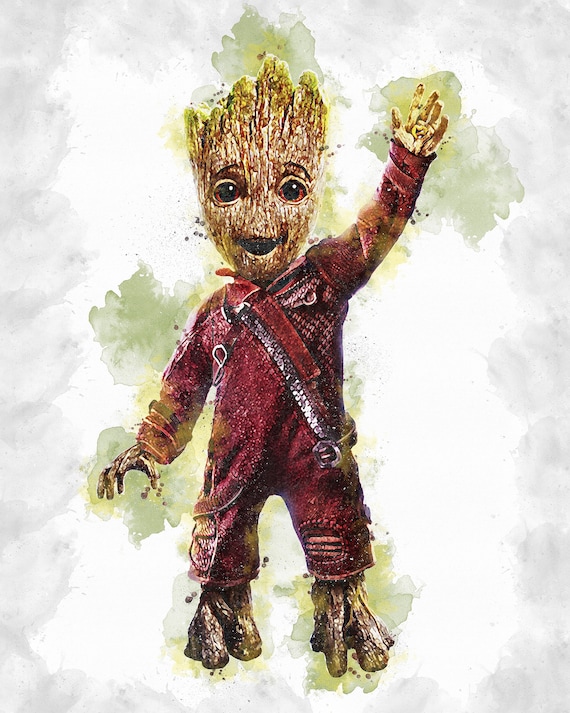 BABY GROOT Affiche Baby Groot Affiche Marvel Guardians Of Galaxy Digital  Download Digital Print Aquarelle Art Art imprimable -  France