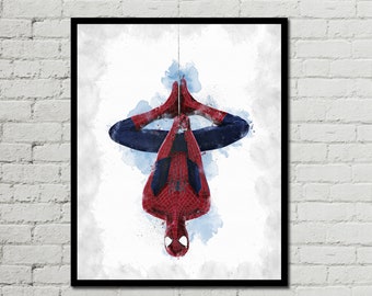 SPIDER-MAN POSTER - Marvel Poster - Avengers Poster - Watercolor Art - Wall Art - Digital Art - Printable Art - Home Decor - Kids Room Decor
