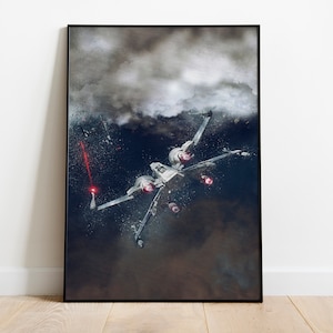 X WING POSTER  - X Wing Print - Star Wars Poster - Star Wars Print - Canvas Poster - Watercolor - Watercolor Art - Fan Art - Wall Art