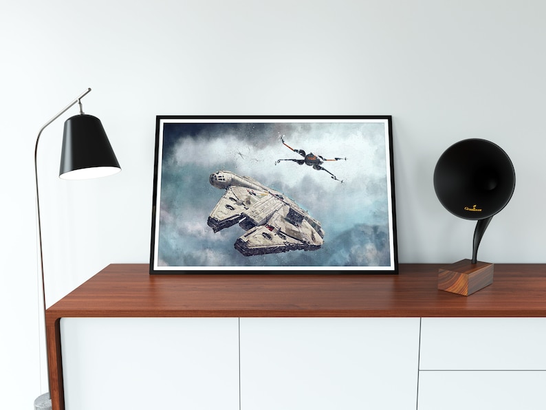 WING MILLENNIUM FALCON /& X X Wing Poster Star Wars Poster Millennium Falcon Poster Printable Art Watercolor Art Digital Print