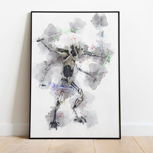 GENERAL GRIEVOUS - General Grievous Poster - General Grievous Print - Star Wars Poster - Canvas Poster - Watercolor Art - Printed Art