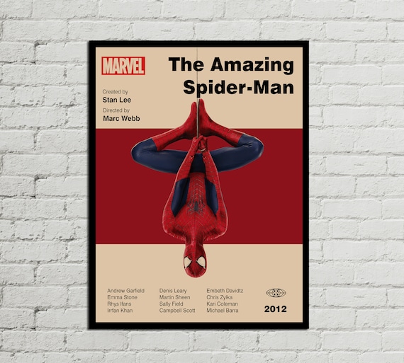 SPIDERMAN POSTER - Spider-Man Print - Mid Century Modern Poster - Minimalist Art Poster - Wall Art - Printable Art - Marvel - Digital Art