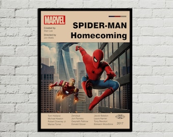 SPIDERMAN POSTER - Spider-Man Print - Mid Century Modern Poster - Minimalist Art Poster - Wall Art - Printable Art - Marvel - Digital Art