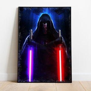 DARTH REVAN POSTER - Star Wars Poster - Sith Poster - Canvas Poster - Star Wars Print - Darth Revan Print -Watercolor Art - Fan Art-Wall Art
