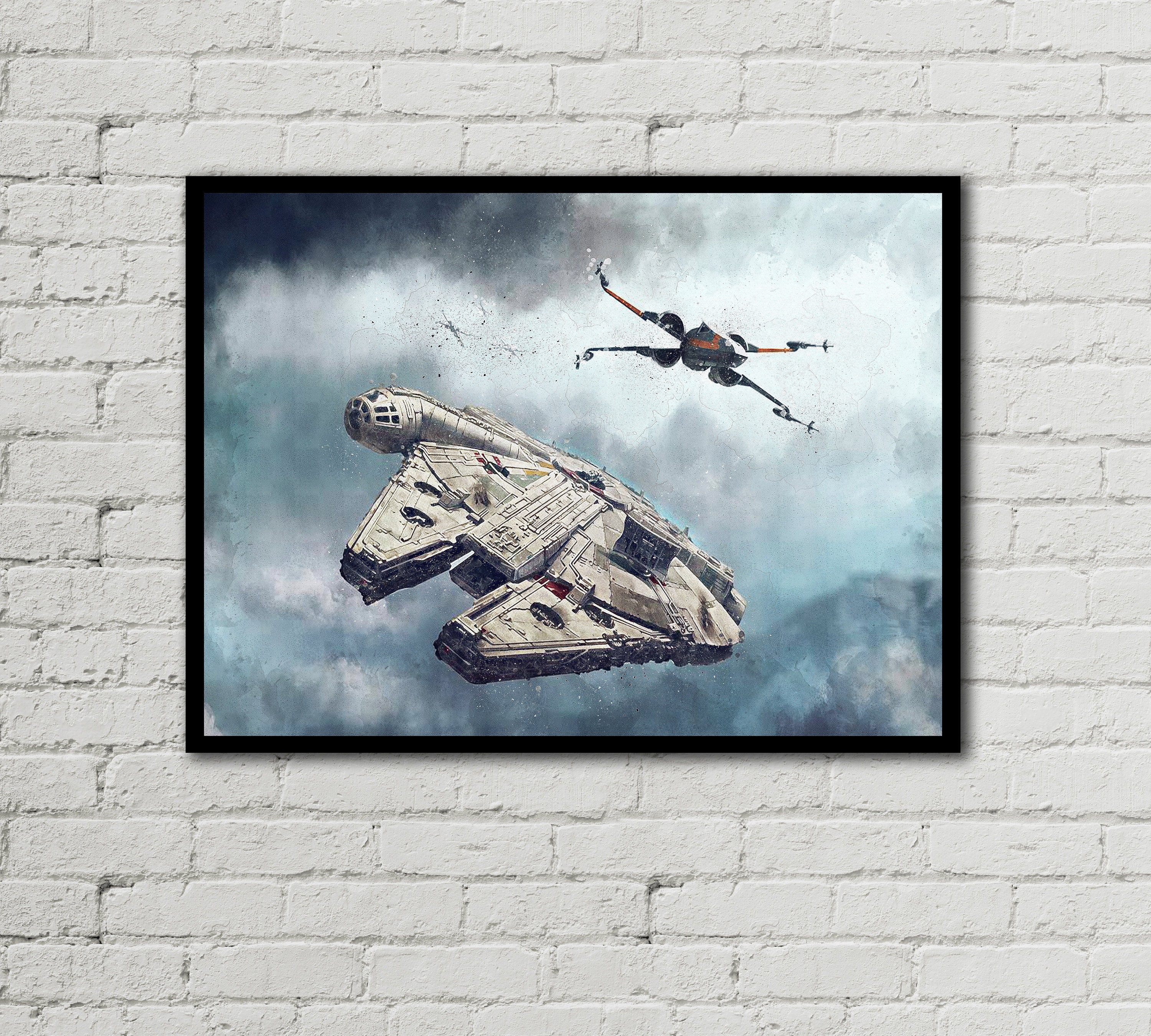 millennium falcon x wing millennium falcon poster x etsy canada