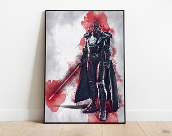 DARTH MALGUS POSTER - Star Wars Poster - Darth Malgus Print - Canvas Poster - Star Wars Print - Watercolor Art - Fan Art -Wall Art