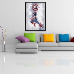 KAPTEN AMERIKA - Kapten Amerika Digital - Marvel Poster - Avengers - Digitalt Tryck - Akvarell Konst - Fan Art - Utskrivbar Konst bild 4