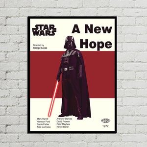 STAR WARS POSTER - Darth Vader Poster - Minimalist Art Poster - Mid Century Modern Poster - Vintage Inspired Poster - Digital Art - Wall Art