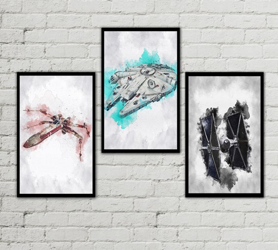 star wars space ships set x wing millennium falcon tie etsy ireland