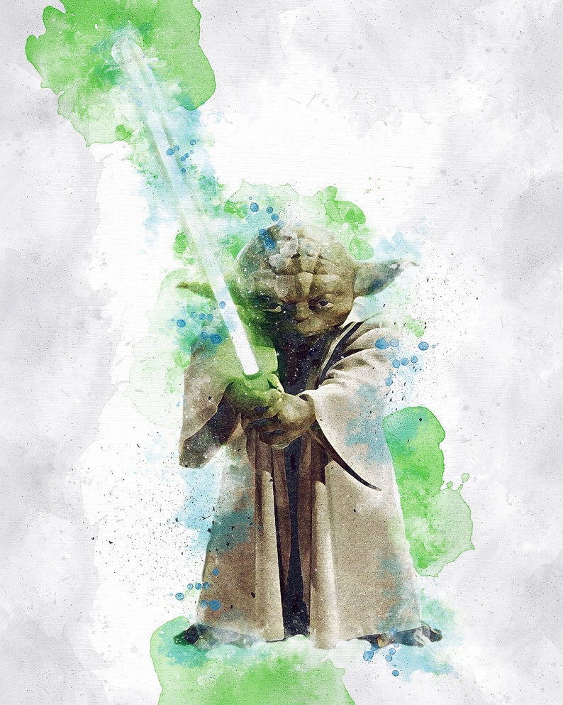 YODA Yoda Poster Yoda Digital Star Wars Poster Jedi Etsy