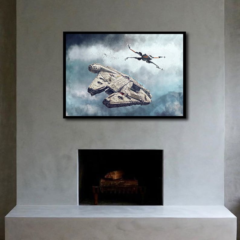 WING MILLENNIUM FALCON /& X X Wing Poster Star Wars Poster Millennium Falcon Poster Printable Art Watercolor Art Digital Print