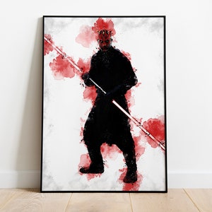 DARTH MAUL POSTER - Star Wars Poster - Darth Maul Poster - Unframed Poster - Canvas Poster - Watercolor Art - Fan Art - Wall Art -Home Decor