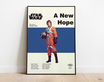 STAR WARS POSTER - Luke Skywalker Poster - A New Hope Poster - Mid