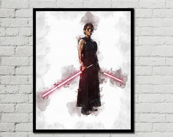 THE STRANGER POSTER - Qimir Poster - Acolyte Poster - Star Wars Poster - Digital Download - Digital Print - Watercolor Art - Printable Art