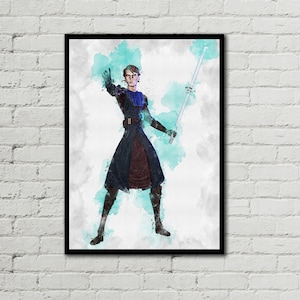 ANAKIN SKYWALKER - Anakin Skywalker Digital - Clone Wars - Star Wars Poster - Digital Print - Watercolor Art - Fan Art - Printable Art