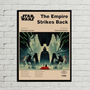 STAR WARS POSTER - Mid Century Modern Poster - Minimalist Poster - Empire Strikes Back Poster - Darth Vader Poster - Digital Art - Wall Art