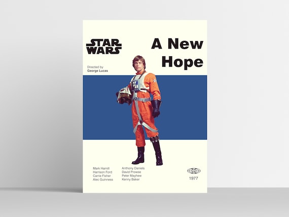 STAR WARS POSTER - Luke Skywalker Poster - A New Hope Poster - Mid