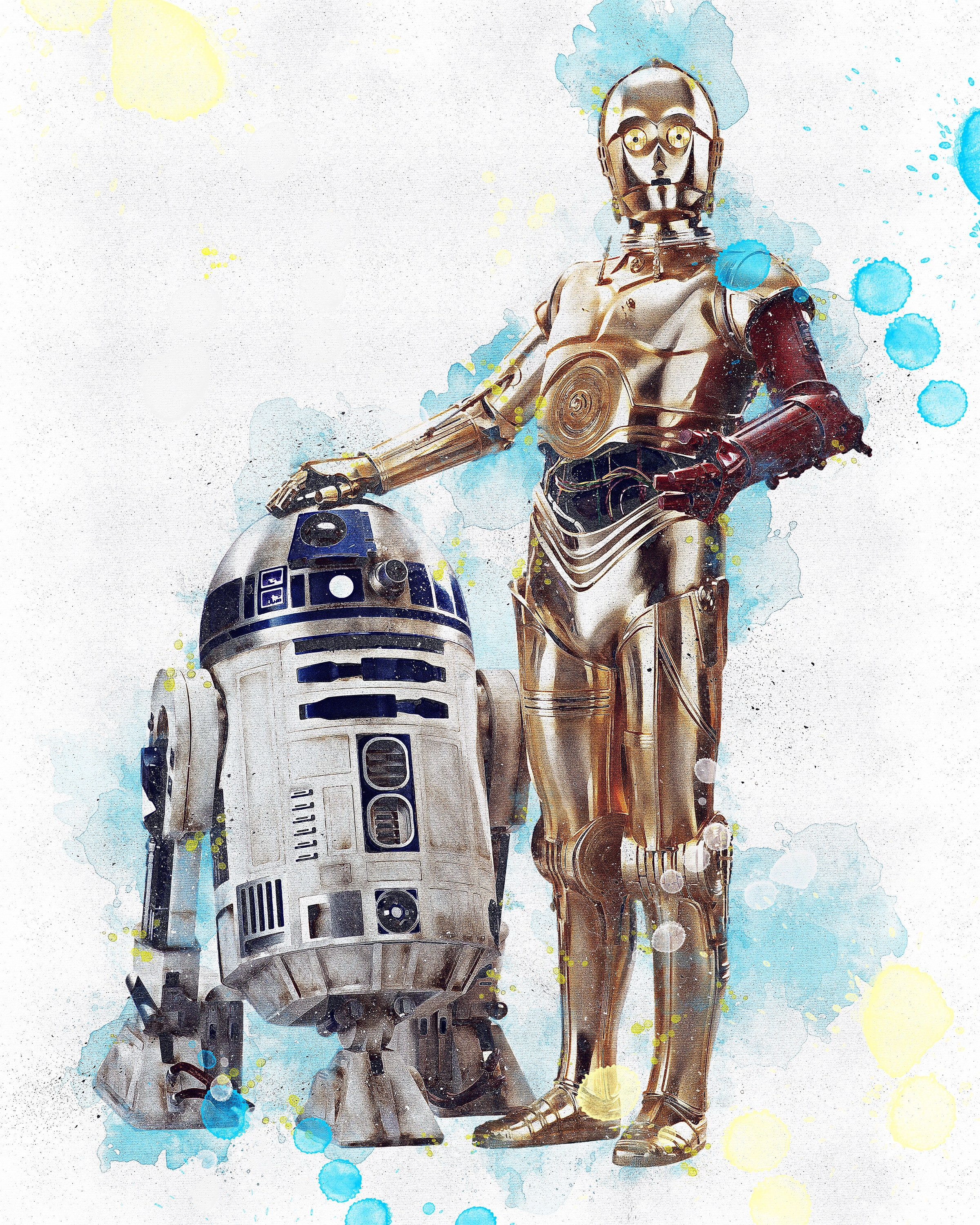 Star Wars R2D2 Aquarell Druck R2D2 Film Wand Kunst Malerei Star