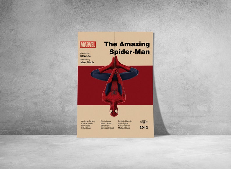 SPIDERMAN POSTER - Spider-Man Print - Mid Century Modern Poster - Minimalist Art Poster - Wall Art - Printable Art - Marvel - Digital Art image 3