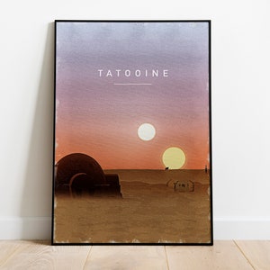 TATOOINE POSTER - Tatooine Print - Star Wars Poster - Star Wars Print - A New Hope Poster -  Canvas Poster - Watercolor Art - Printable Art