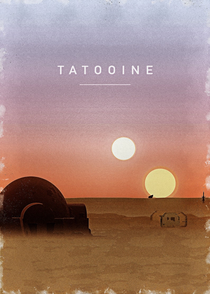 TATOOINE POSTER Tatooine Digital Tatooine Poster Star | Etsy