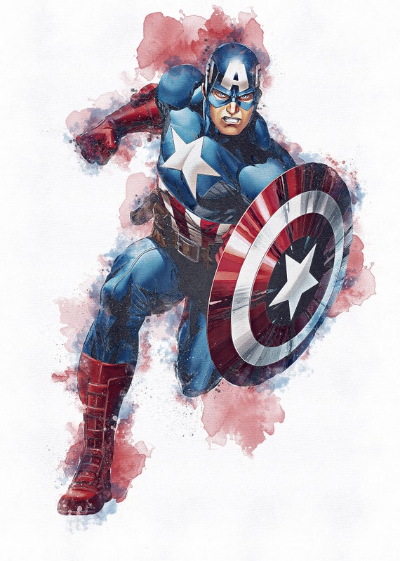 håndled afbalanceret kredit CAPTAIN AMERICA Captain America Print Marvel Poster - Etsy
