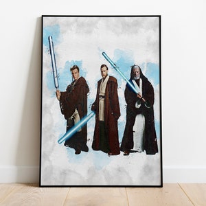 OBIWAN KENOBI POSTER - Star Wars Poster - Jedi Poster - Unframed Poster - Canvas Poster - Watercolor Art - Fan Art - Wall Art - Home Decor