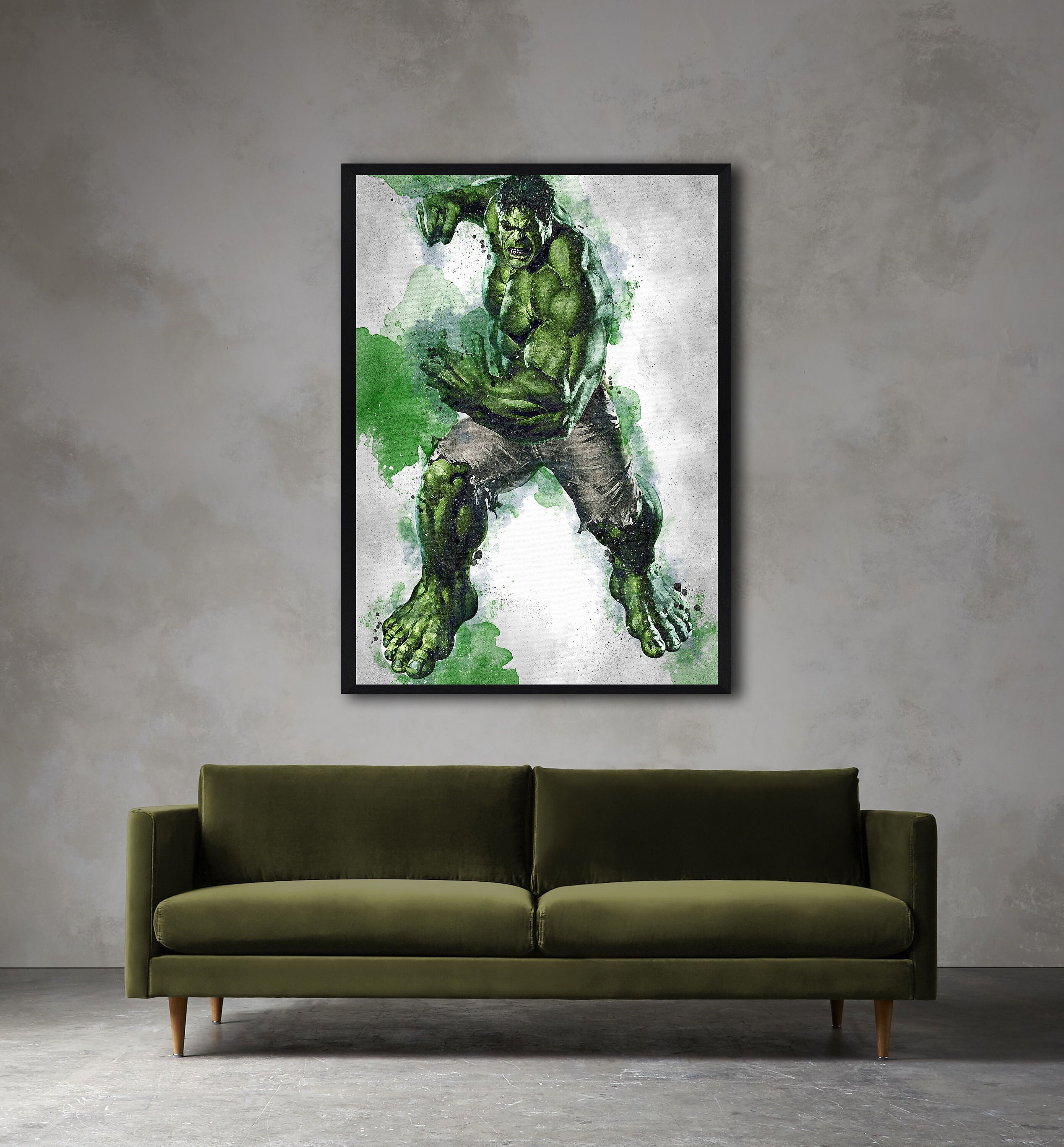 Art Art Marvel Print - Digital Hulk Fan Poster Digital Watercolor Etsy Digital Download HULK Poster Art Avengers Printable