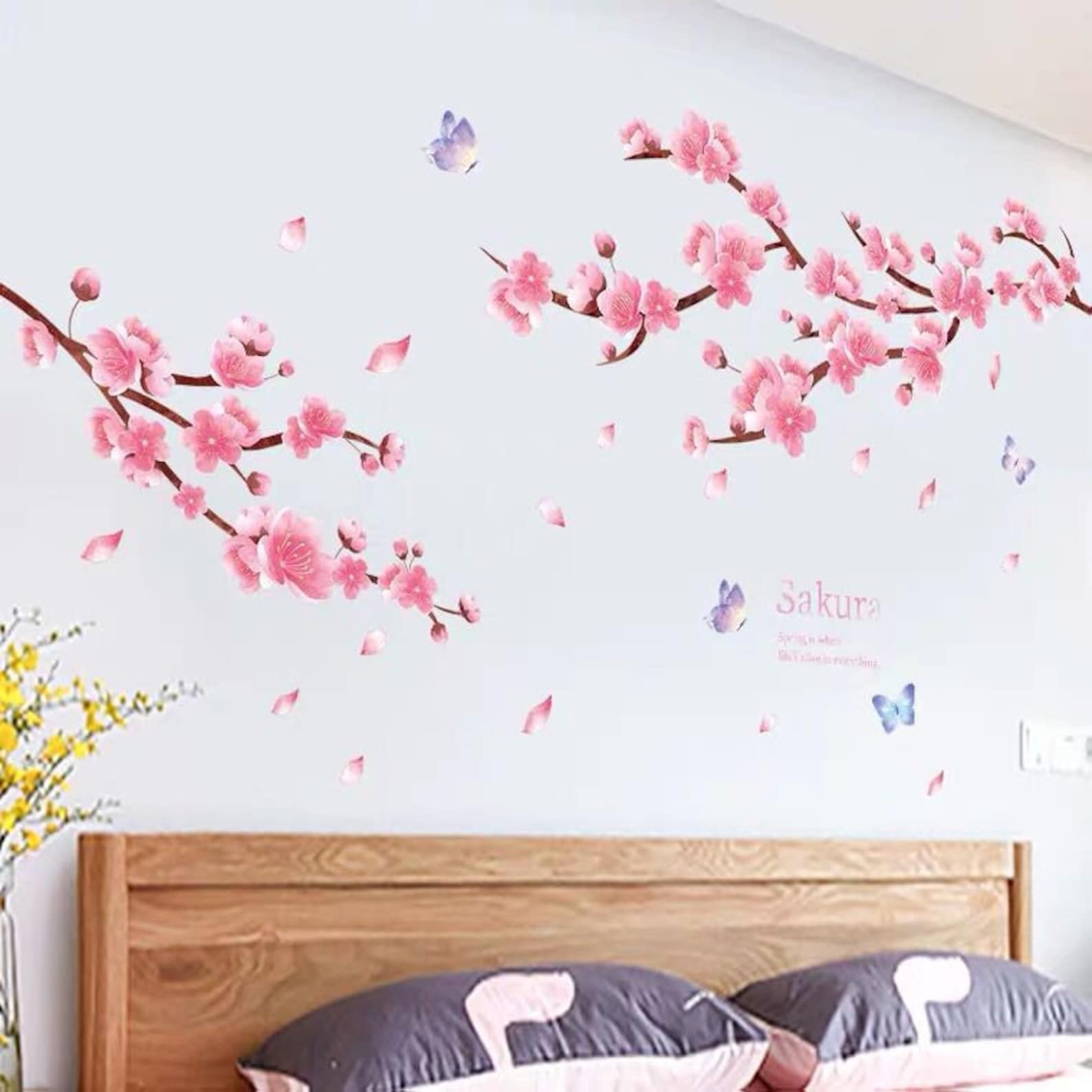 Cherry blossom flower wall stickers pink sakura floral Etsy