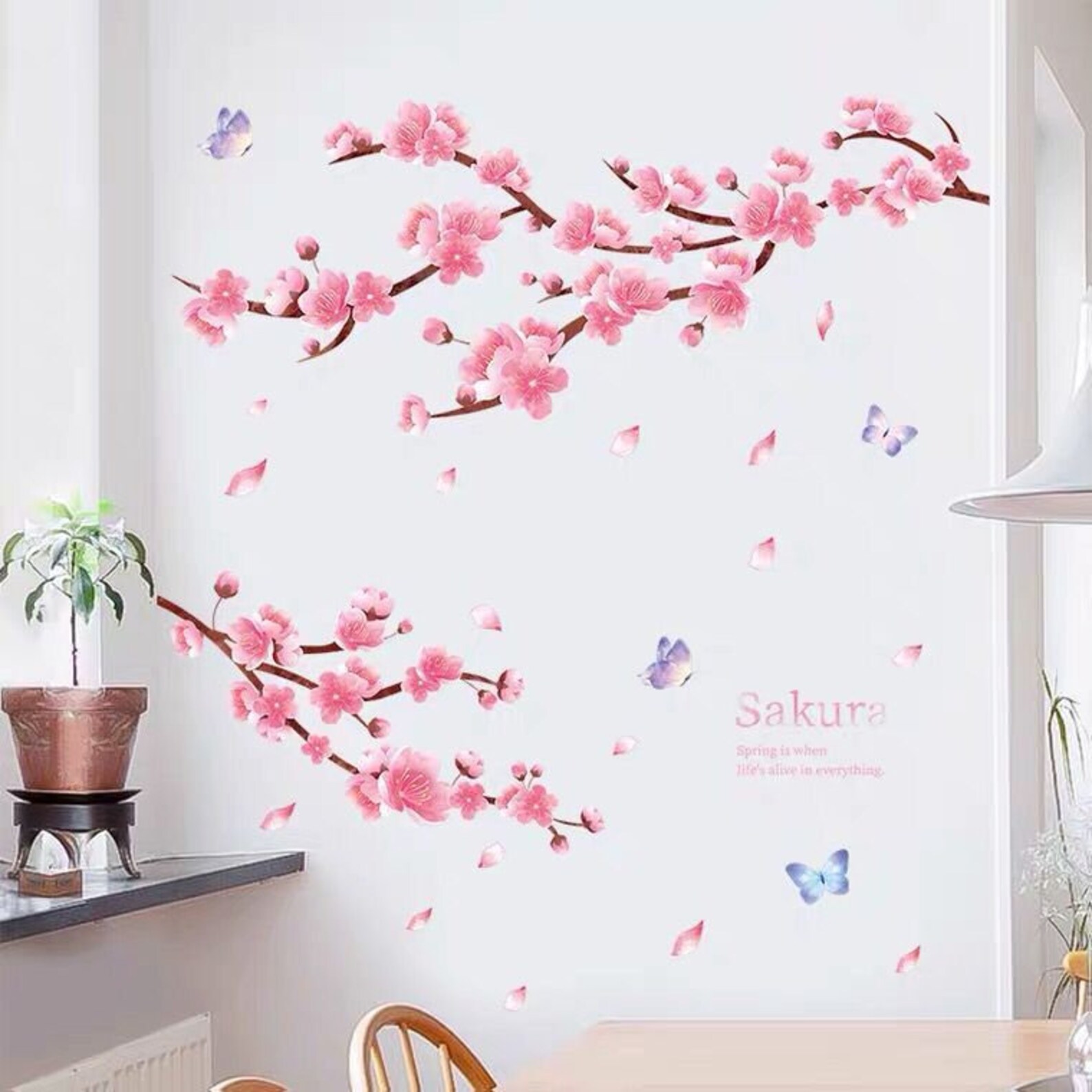 Cherry blossom flower wall stickers pink sakura floral Etsy