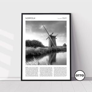 Norfolk Wall Art | Norfolk Home Decor Print | Brograve Windmill, Sea Palling, Norfolk Broads |  Travel Poster | Photo Gift Memento | UK