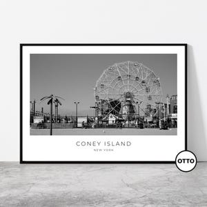 Coney Island Wall Art | Coney Island Home Decor Print | Theme Park, Wonder Wheel Travel Poster | Photo Travel Gift Memento Idea | New York