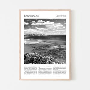 Bondi Beach Wall Art | Bondi Beach Home Decor Print | Coastline Skyline Art Travel Poster | Photo Travel Gift Idea | Sydney, NSW, Australia
