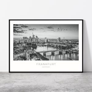 Frankfurt Wall Art | Frankfurt Artful Travel Poster Print Photo | Aerial View Landscape | Germany, Europe