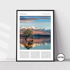 Wanaka Wall Art | That Wanaka Tree Artful Travel Poster Print Photo | Lake Wanaka Landscape | New Zealand