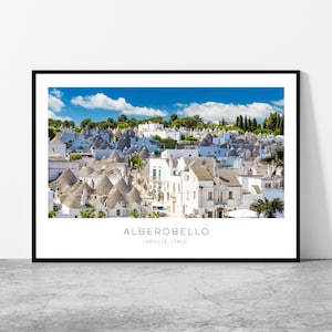 Alberobello Wall Art | Alberobello Artful Travel Poster Print Photo | Trulli Cityscape | Italy, Europe