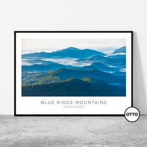 Blue Ridge Mountains Wall Art | Blue Ridge Mountains Landscape Home Decor Print | Art Travel Poster | Photo Travel Gift Idea | USA