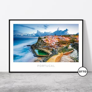 Portugal Wall Art | Portugal Home Decor Print | Azenhas do Mar, Sintra near Lisbon| Aerial Landscape |Art Poster Artful Photo Travel Gift