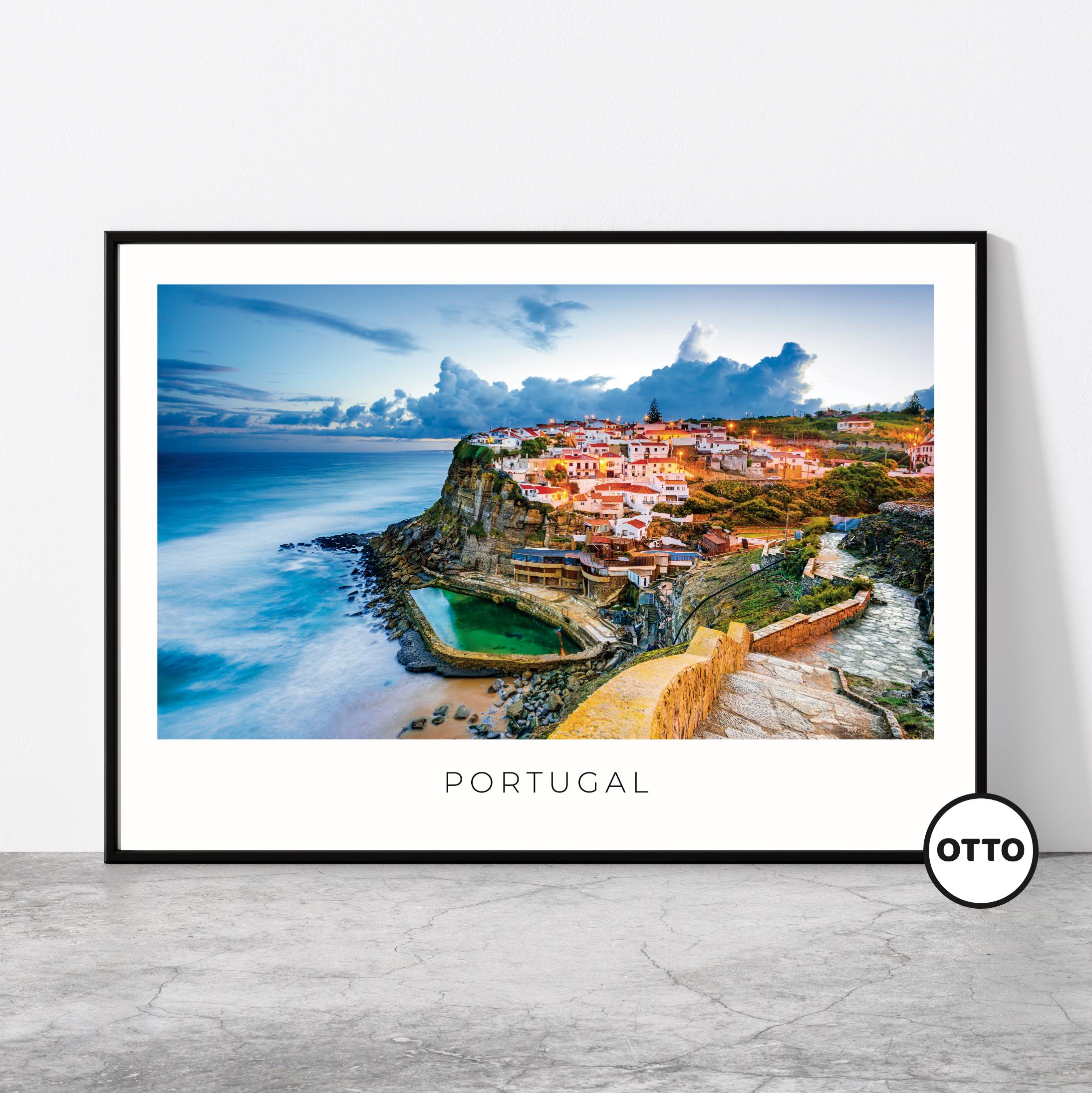 Portugal Wall Art Print, Azenhas Do Mar Travel Poster - Physical
