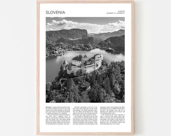 Slovenia Wall Art | Bled, Slovenia Artful Travel Poster Print Photo | Bled Castle, Lake Bled | Landscape Print Photo
