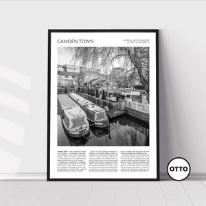 Camden Wall Art | Camden Town Home Decor Print | Lock, Regent&#39;s Canal Art Travel Poster | Artful Photo Travel Gift Memento Idea | London