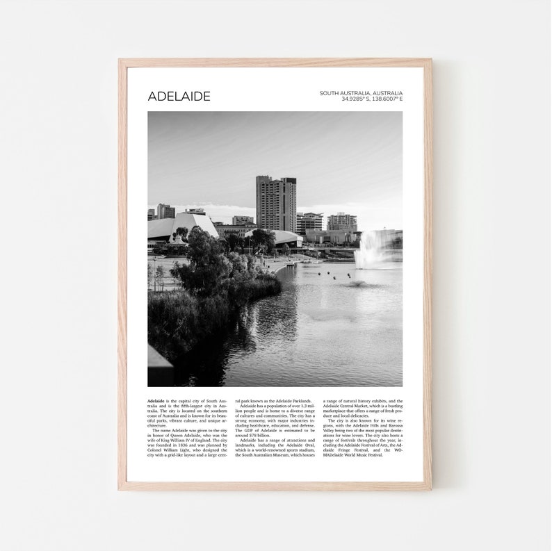 Adelaide Wall Art Adelaide Artful Travel Poster Print Photo Skyline