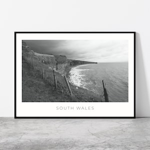 South Wales Wall Art | South Wales Home Decor | Dunraven Bay, Southerndown Beach | Welsh Artful Travel Gift | Wales, UK Art Poster Print