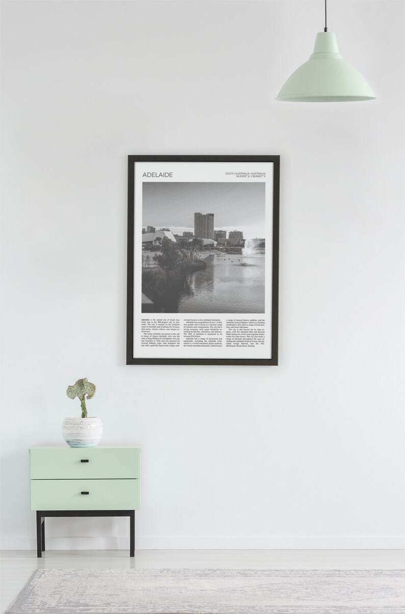 Adelaide Wall Art Adelaide Artful Travel Poster Print Photo Skyline