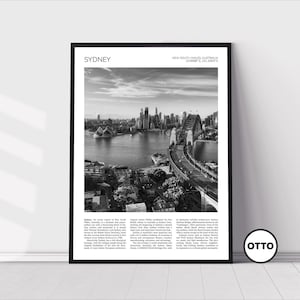 Sydney Wall Art | Sydney Opera House Home Decor Print | Sydney Harbour Art Travel Poster | Artful Photo Travel Gift Memento Idea | Australia