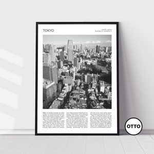 Tokyo Wall Art | Tokyo Home Decor | Skyline Cityscape Aerial View | Japanese Artful Travel Gift | Japan Art Poster Print