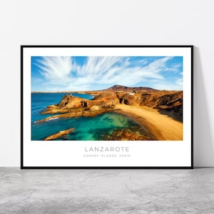 Lanzarote Wall Art | Papagayo Beach, Lanzarote Artful Travel Poster Print Photo | Landscape  | Canary Islands, Spain