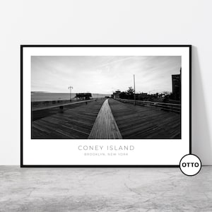 Coney Island Wall Art | Coney Island Boardwalk Home Decor Print | Travel Poster | Photo Travel Gift Memento Idea | Brooklyn, New York City