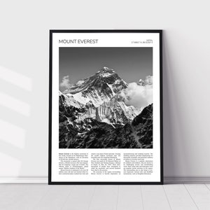 Mount Everest Wall Art | Mt Everest Artful Travel Poster Print Photo | Mountain Landscape Photo | Nepal
